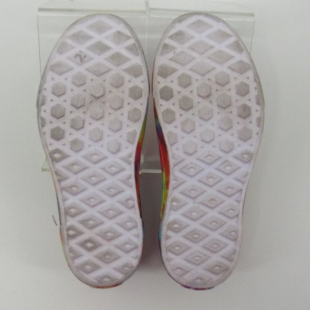 Vans Off The Wall Tie-Dye Colorful Rainbow Kids Slip-On Shoes Size 1 Unisex - Picture 8 of 10